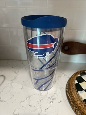 Buffalo Bills Blue Travel Tumbler with Lid- 24 oz